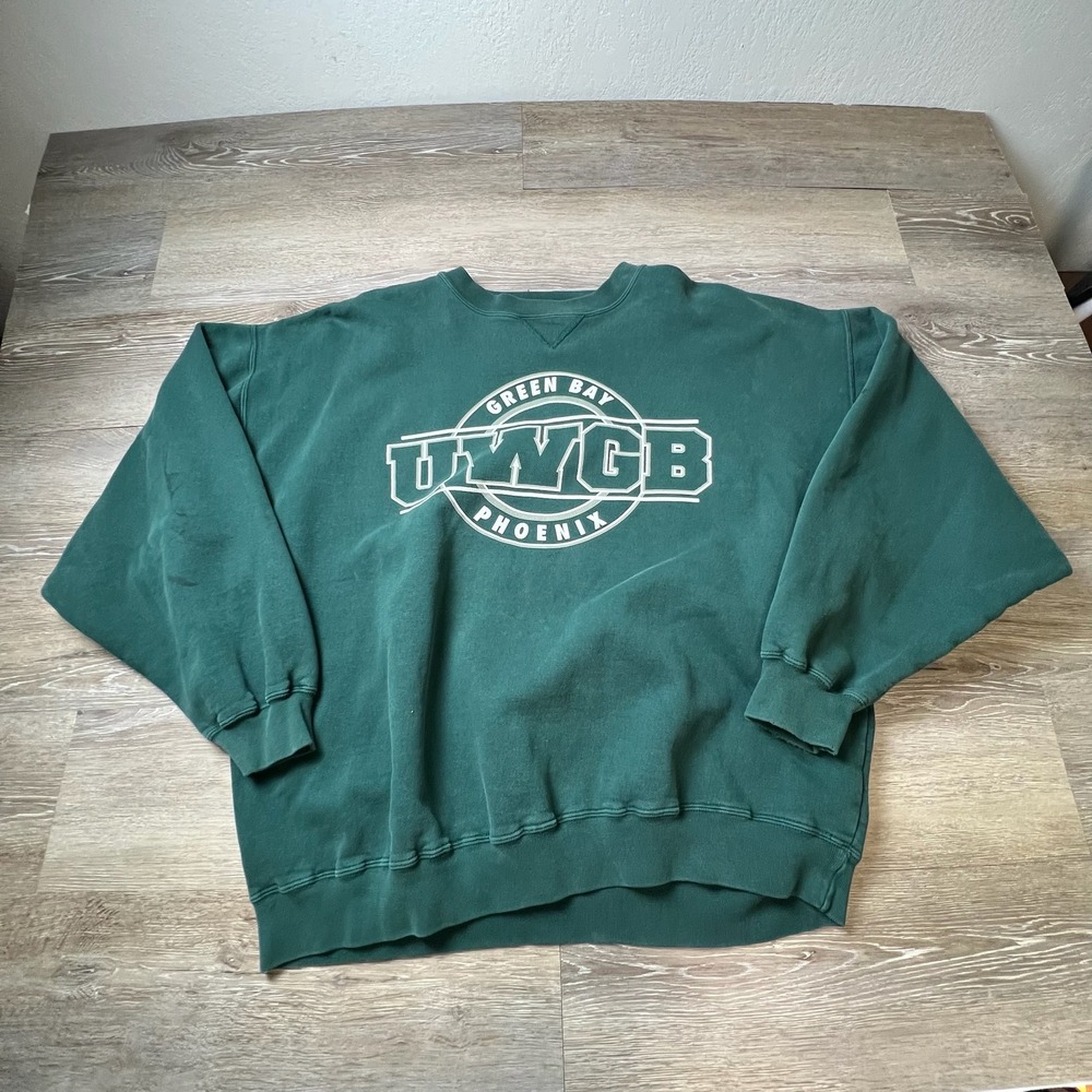 Gear For Sports Sweatshirt Mens XL Green UWGB Phoenix Graphic‎ Crewneck Vintage